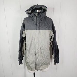 Marmot Men's Gray Long Sleeve Full Zip Hooded Outdoor Rain Jacket Size L
